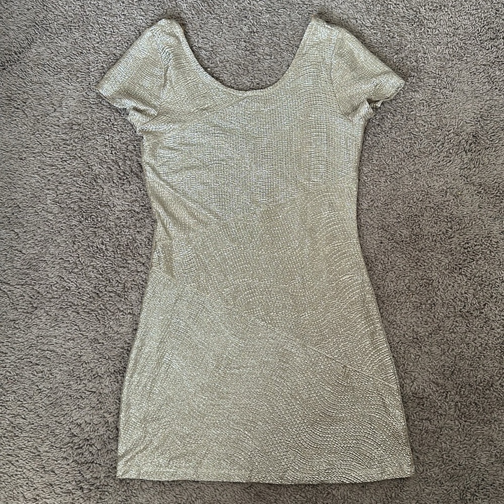 Free People Gold Moonage Daydream Bodycon Mini Dress - Picture 7 of 12